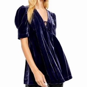 Free People Adelle Velvet Tunic; Size Small; NWT!